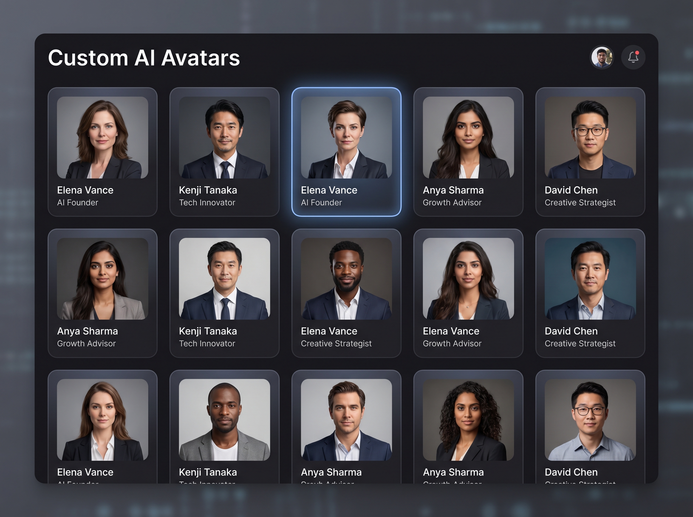 Smart AI Investor custom AI avatars for startup pitch evaluation sessions